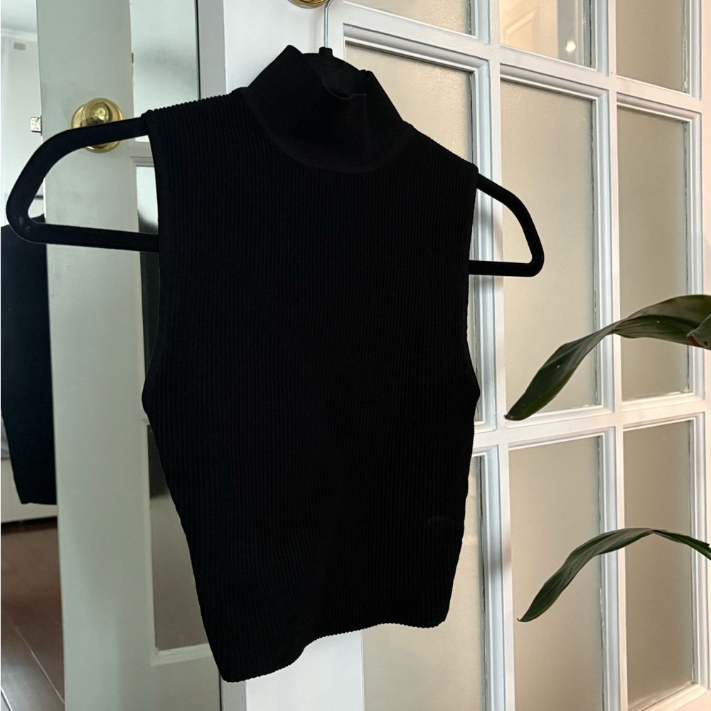 Babaton Black Ribbed Tank Top - Picture 4 of 4